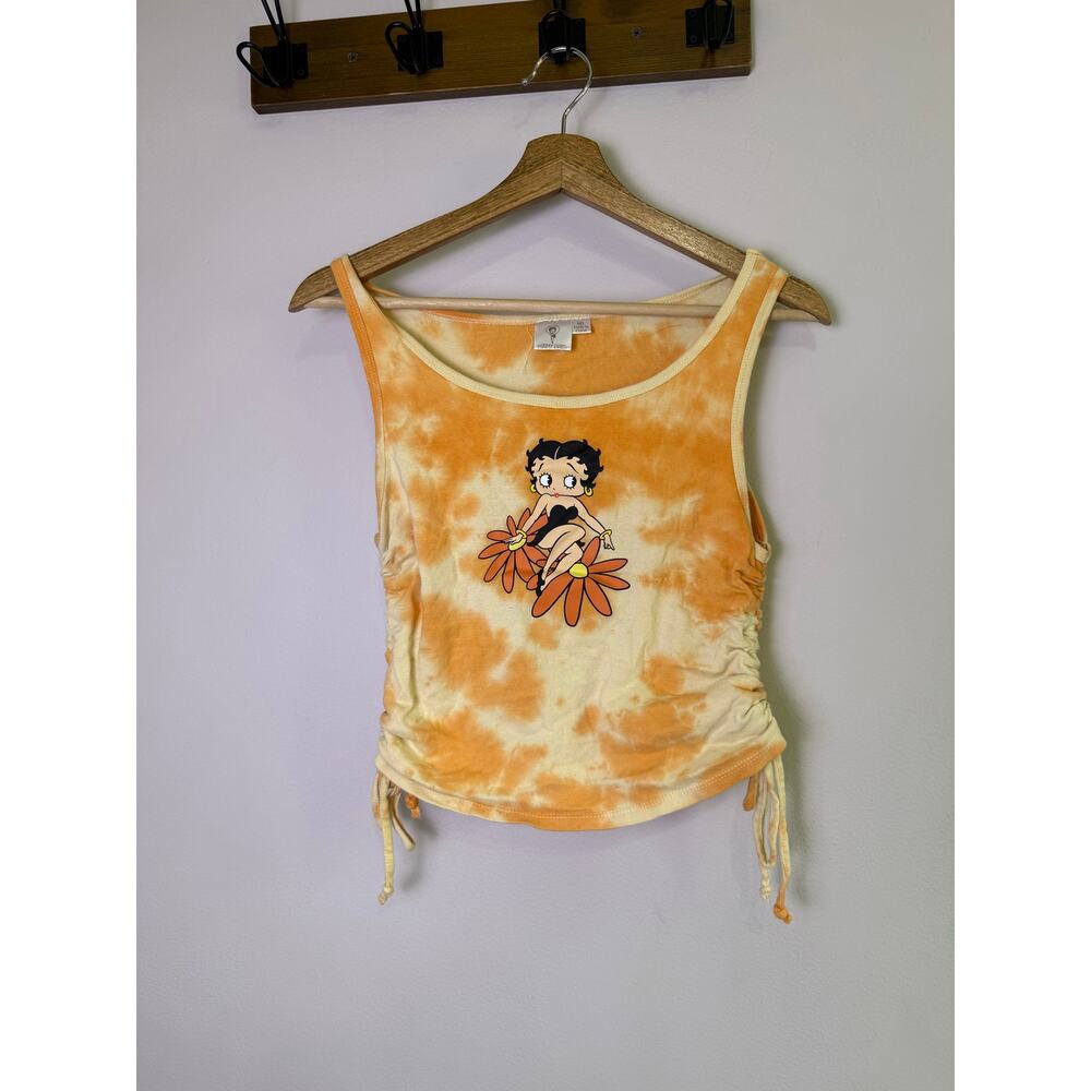 Betty Boop Tie Dye Ruched Side Tank Top Y2K Women’s Medium